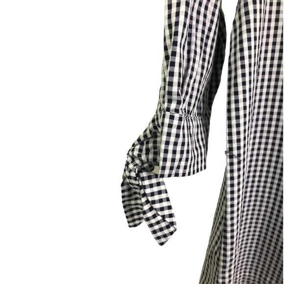 Tyler‎ Boe Women's Off The Shoulder Blouse 3/4 Sleeves White Gingham Cotton XS - Picture 6 of 11